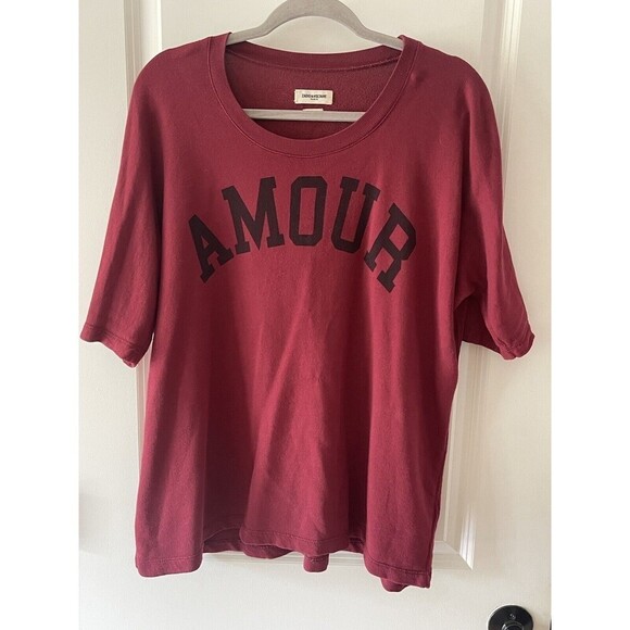 Zadig & Voltaire Size Small Oversized Walk Flock Amour T-Shirt - Picture 2 of 10